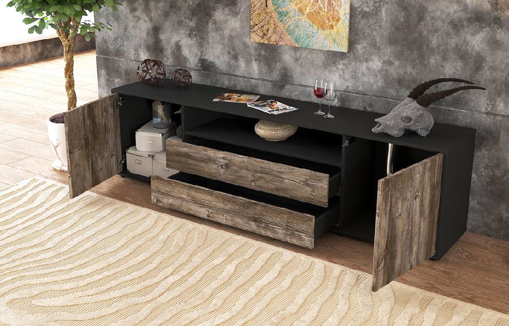Stil Zeit Möbel Lowboard Armanda, Eiche (180x49x35cm) Günstiger Verkauf