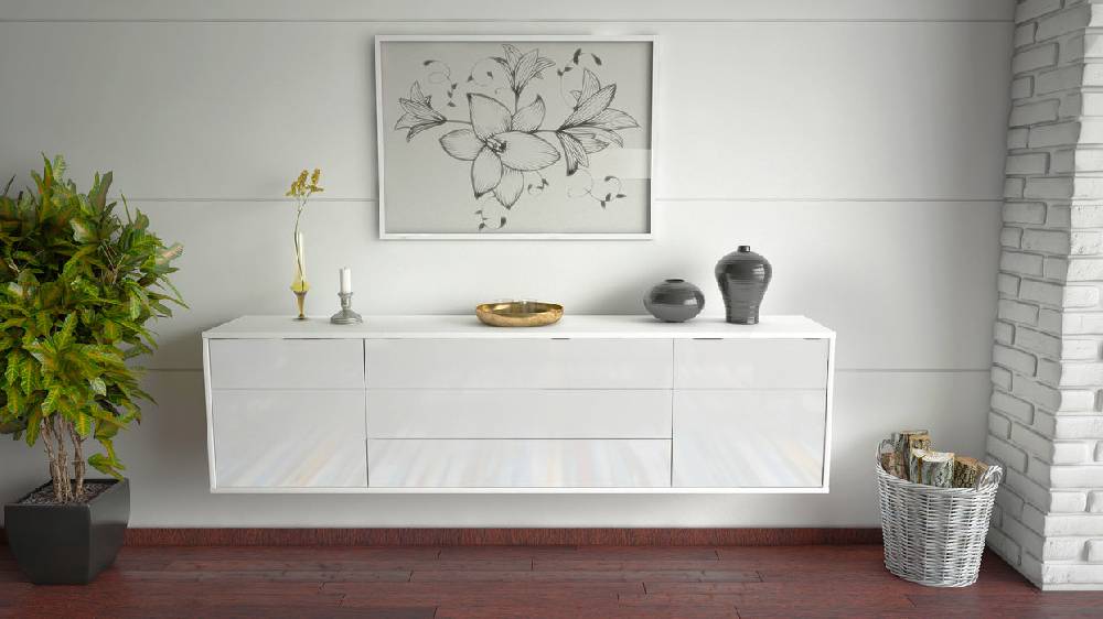 Stil Zeit Möbel Lowboard Orlando, Weiß, hängend (180x49x35cm) Hotsell