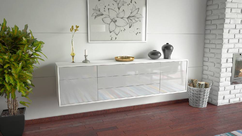 Stil Zeit Möbel Lowboard Orlando, Weiß, hängend (180x49x35cm) Hotsell