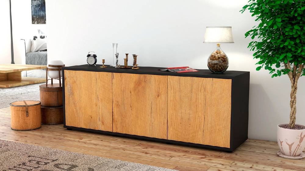 Stil Zeit Möbel Lowboard Allegra, Eiche (136x49x35cm) Fabrik Onlineshop