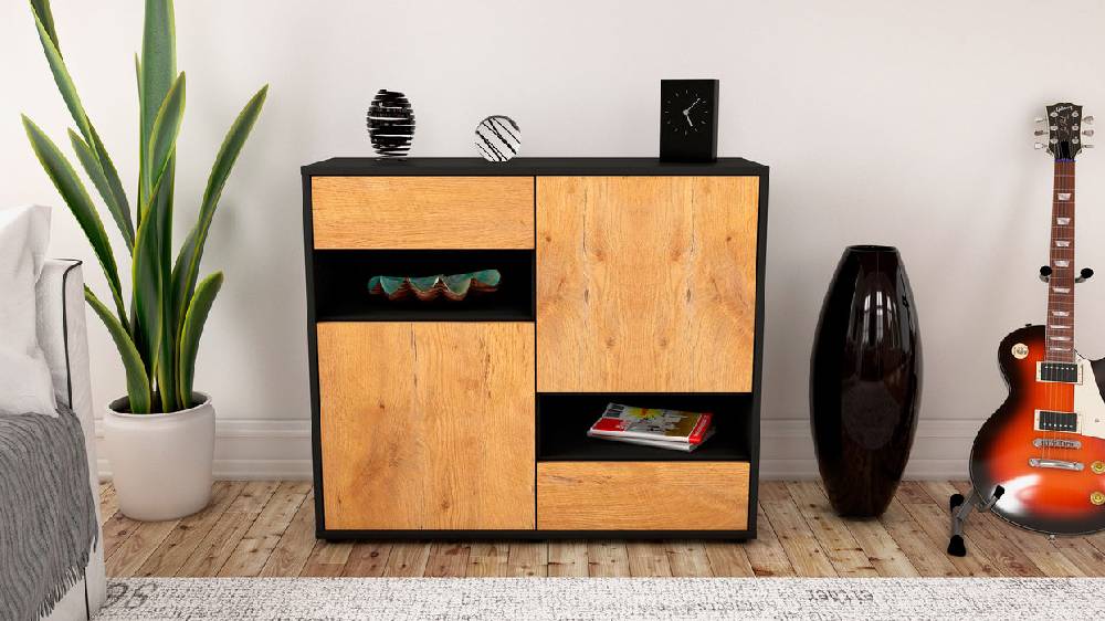 Stil Zeit Möbel Sideboard Carmelina, Eiche (92x79x35cm) Flash Sale
