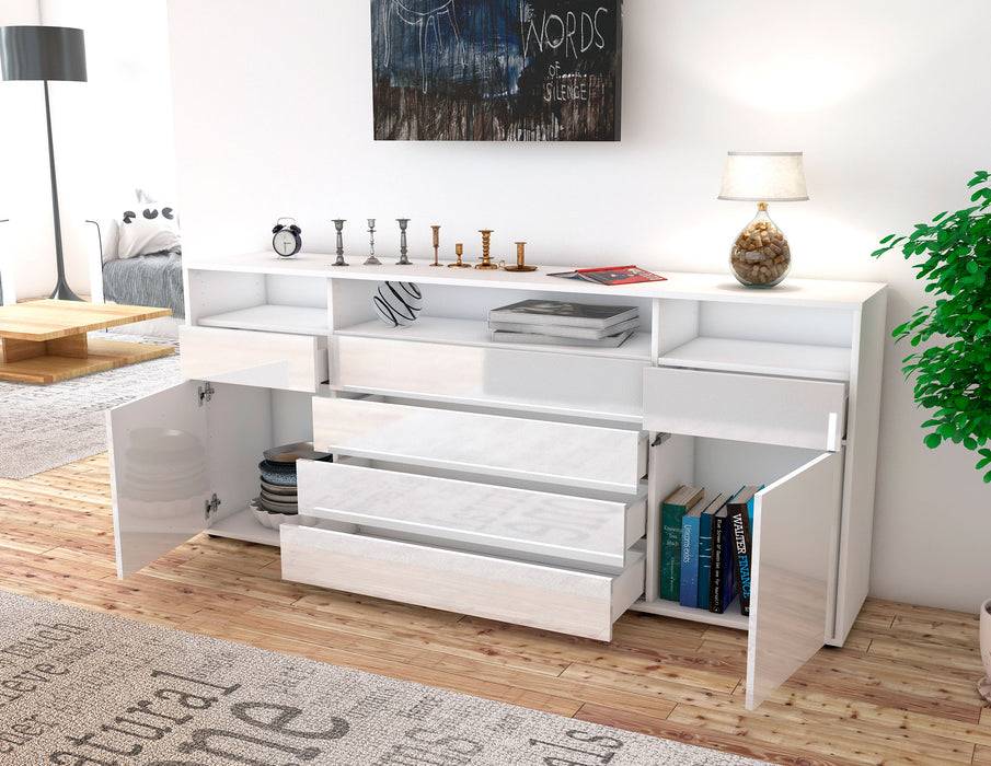 Stil Zeit Möbel Sideboard Evelina, Weiß (180x79x35cm) Osterangebot