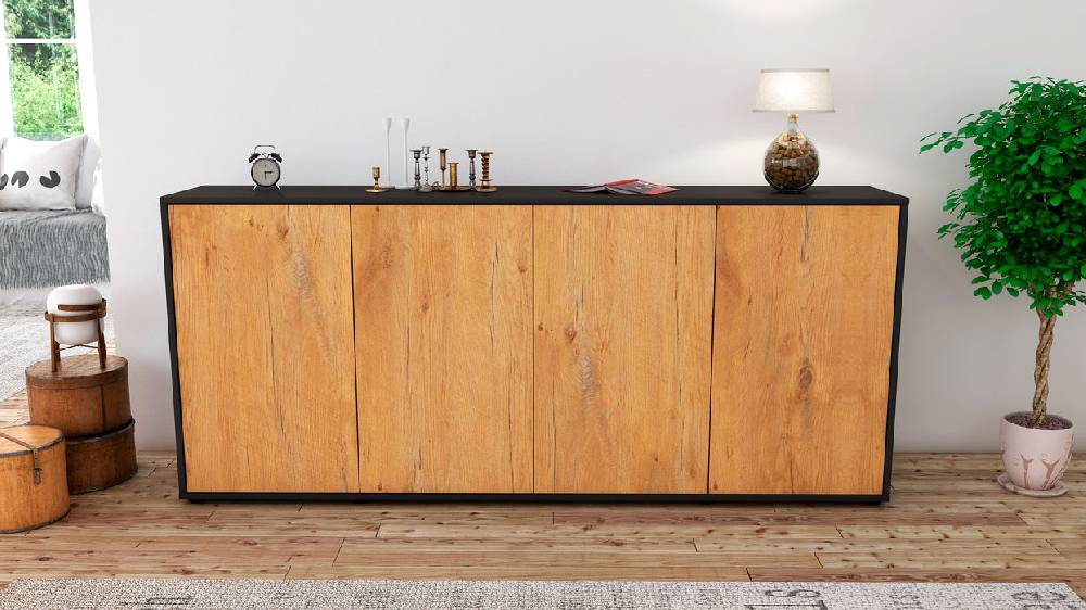 Stil Zeit Möbel Sideboard Elana, Eiche (180x79x35cm) Valentinstagsangebot