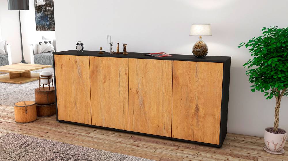 Stil Zeit Möbel Sideboard Elana, Eiche (180x79x35cm) Valentinstagsangebot