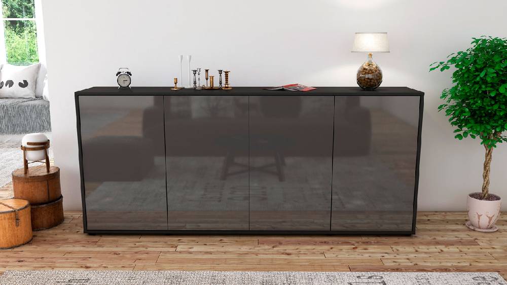 Stil Zeit Möbel Sideboard Elana, Grau (180x79x35cm) Jubiläumsangebot