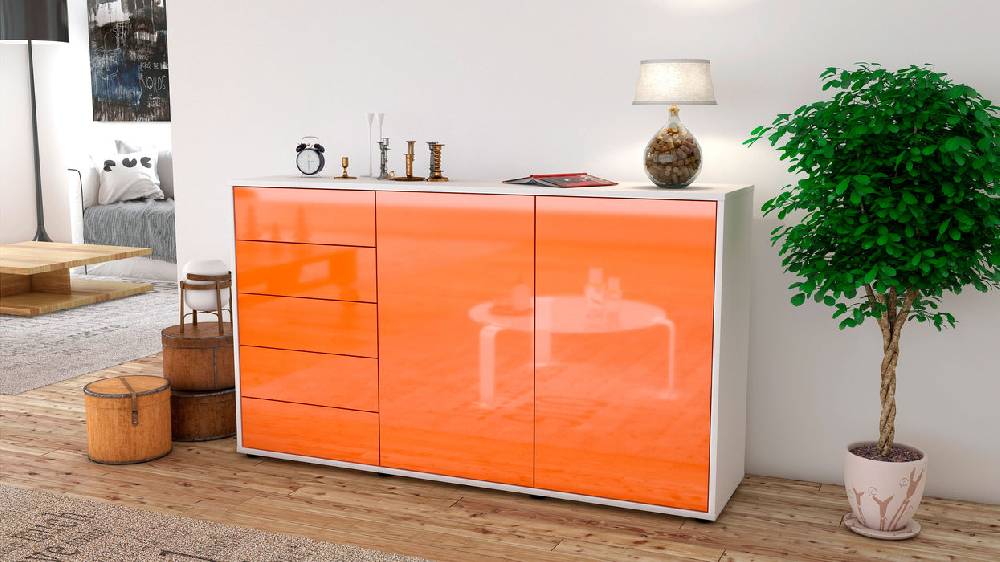 Stil Zeit Möbel Sideboard Dorentina, Orange (136x79x35cm) Heißer Verkauf