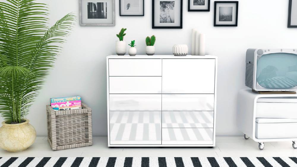 Stil Zeit Möbel Sideboard Circe, Weiß (92x79x35cm) Top Angebot