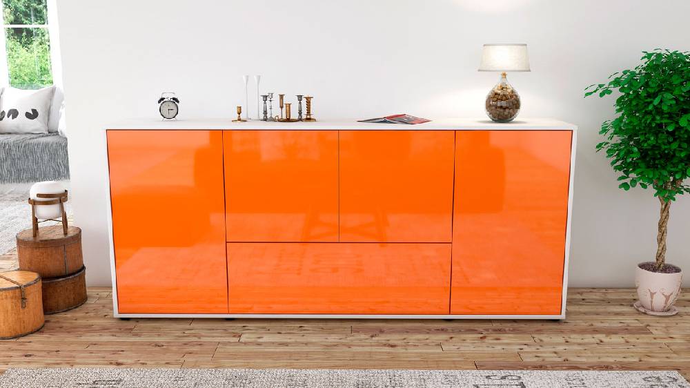 Stil Zeit Möbel Sideboard Eli, Orange (180x79x35cm) Online Outlet