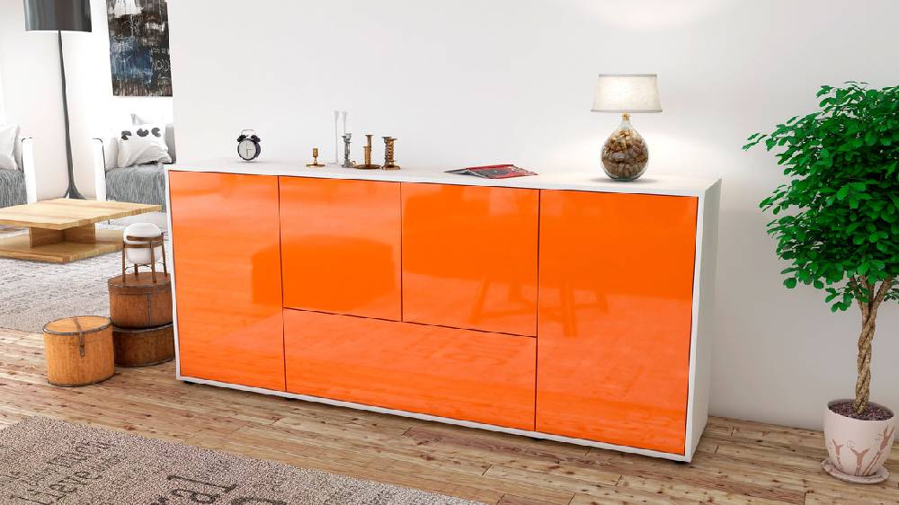 Stil Zeit Möbel Sideboard Eli, Orange (180x79x35cm) Online Outlet