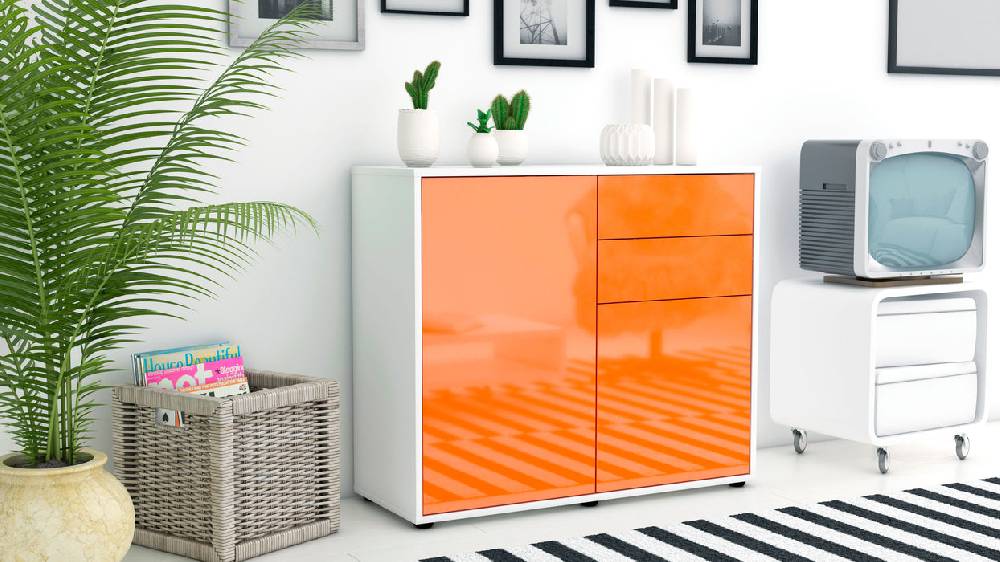 Stil Zeit Möbel Sideboard Chantal, Orange (92x79x35cm) Große Rabatte