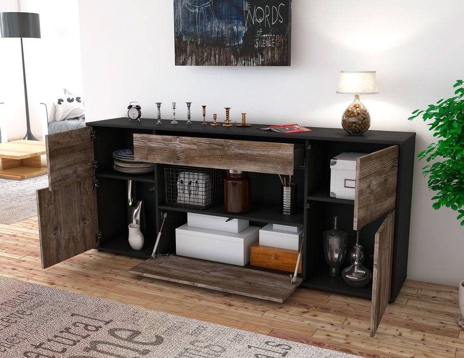 Stil Zeit Möbel Sideboard Fabiola, Walnuss (180x79x35cm) Riesige Ersparnisse