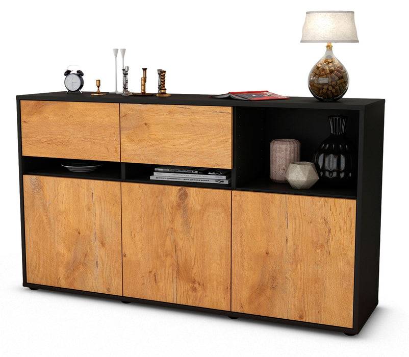 Stil Zeit Möbel Sideboard Dorotea, Eiche (136x79x35cm) Tiefpreis