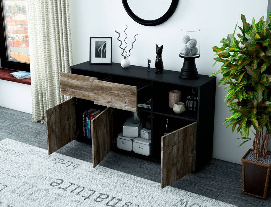 Stil Zeit Möbel Sideboard Dorotea, Eiche (136x79x35cm) Tiefpreis