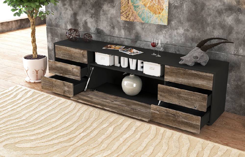 Stil Zeit Möbel Lowboard Beatrice, Eiche (180x49x35cm) Begrenzte Freigabe