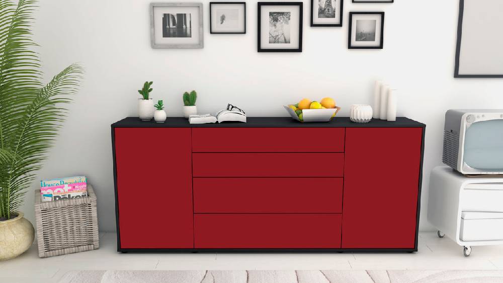Stil Zeit Möbel Sideboard Elettra, Bordeaux (180x79x35cm) Bis zu 65% Rabatt