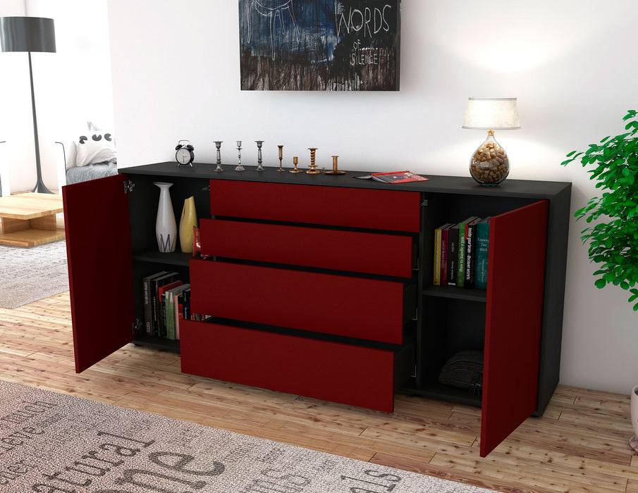 Stil Zeit Möbel Sideboard Elettra, Bordeaux (180x79x35cm) Bis zu 65% Rabatt