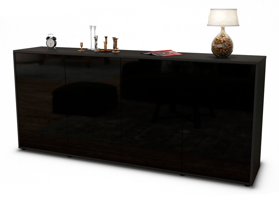 Stil Zeit Möbel Sideboard Elana, Schwarz (180x79x35cm) Nur für heute