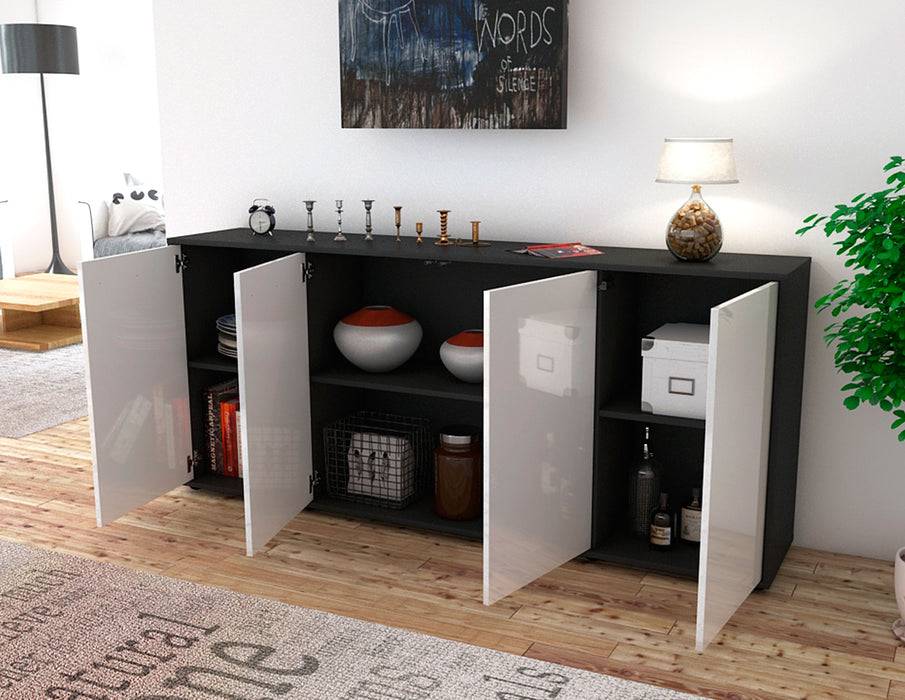 Stil Zeit Möbel Sideboard Elana, Schwarz (180x79x35cm) Nur für heute
