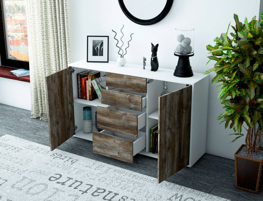 Stil Zeit Möbel Sideboard Donna, Eiche (136x79x35cm) Sonderangebot der Fabrik