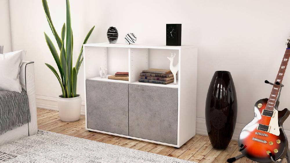 Stil Zeit Möbel Sideboard Camilla, Beton (92x79x35cm) Super Rabatt