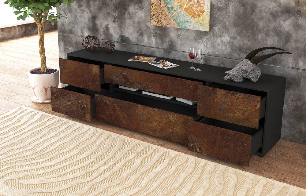 Stil Zeit Möbel Lowboard Bjonda, Rost (180x49x35cm) Kostenloser Versand international