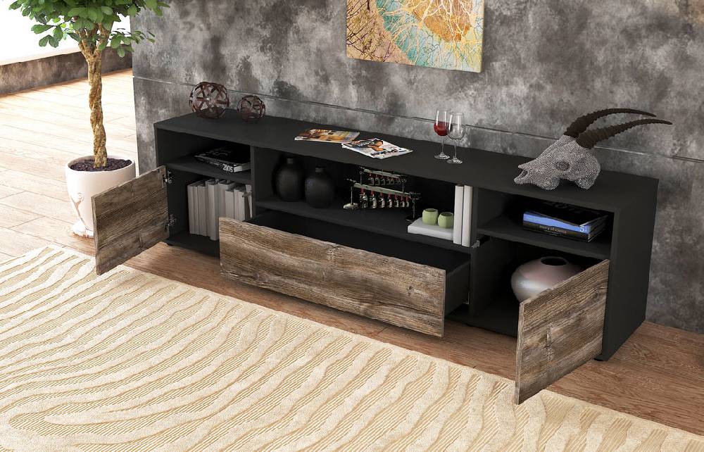 Stil Zeit Möbel Lowboard Bionda, Eiche (180x49x35cm) Fabrikladen