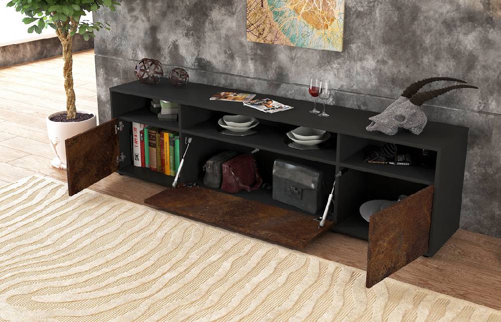Stil Zeit Möbel Lowboard Bianca, Rost (180x49x35cm) Begrenzt auf 3 Tage