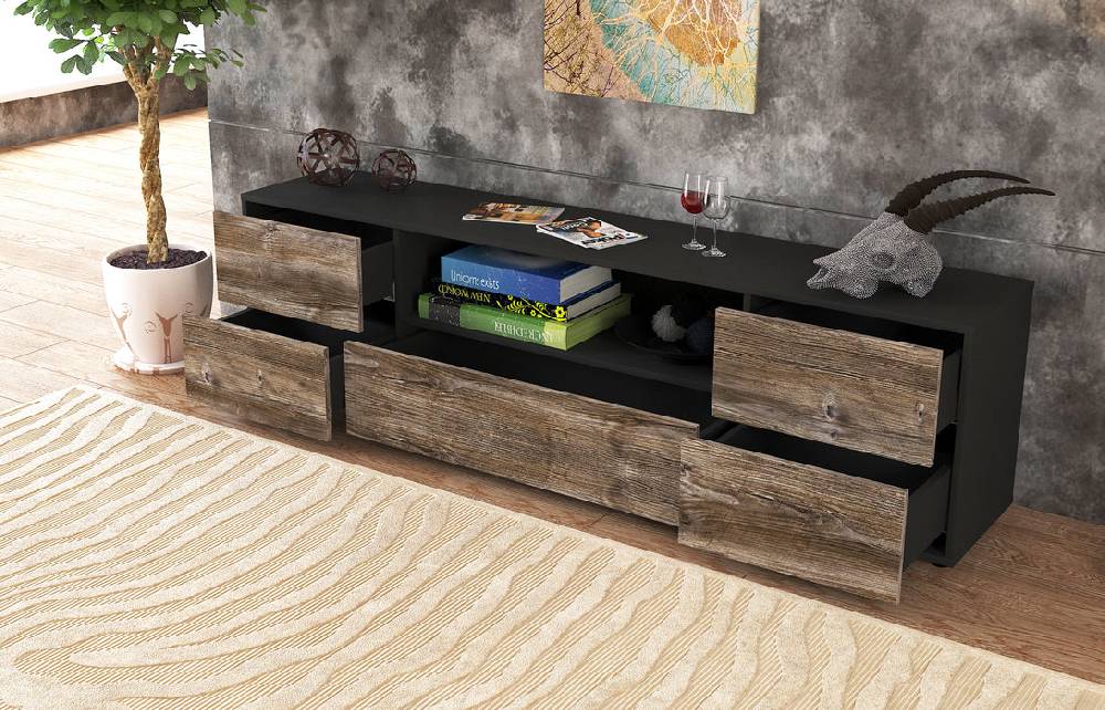 Stil Zeit Möbel Lowboard Atlanta, Eiche (180x49x35cm) Speichern exportieren