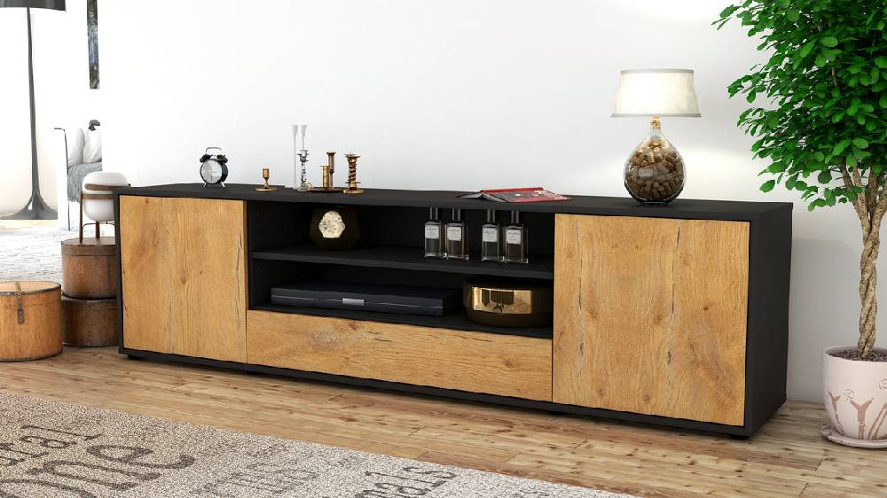 Stil Zeit Möbel Lowboard Armida, Eiche (180x49x35cm) Im Verkauf