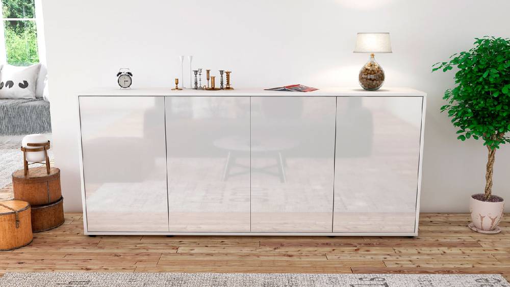 Stil Zeit Möbel Sideboard Elana, Weiß (180x79x35cm) Outlet