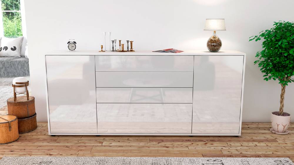 Stil Zeit Möbel Sideboard Eleni, Weiß (180x79x35cm) Auslauf
