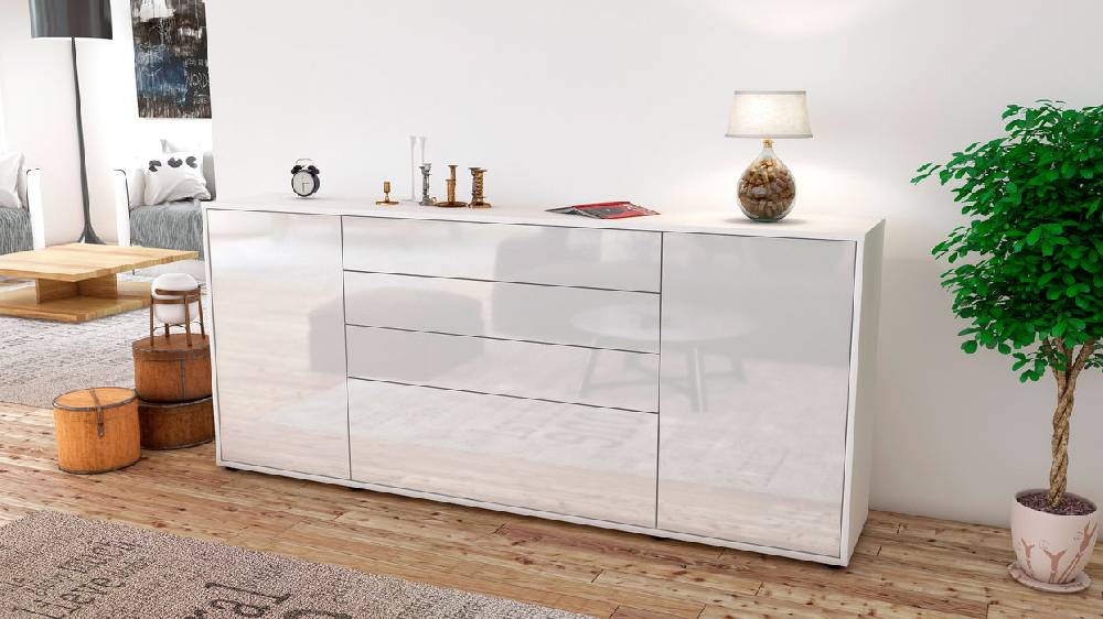 Stil Zeit Möbel Sideboard Eleni, Weiß (180x79x35cm) Auslauf