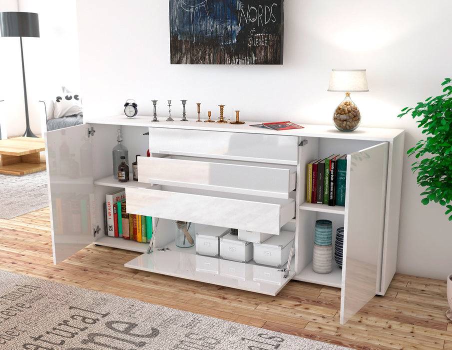 Stil Zeit Möbel Sideboard Eleni, Weiß (180x79x35cm) Auslauf