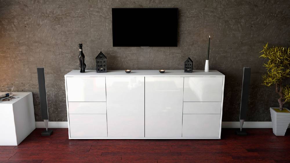Stil Zeit Möbel Sideboard Gemma, Weiß (180x79x35cm) Verkauf