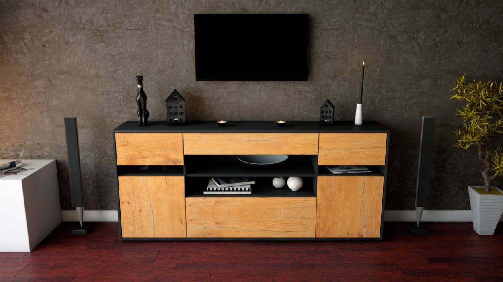 Stil Zeit Möbel Sideboard Gina, Eiche (180x79x35cm) Meist gekauft
