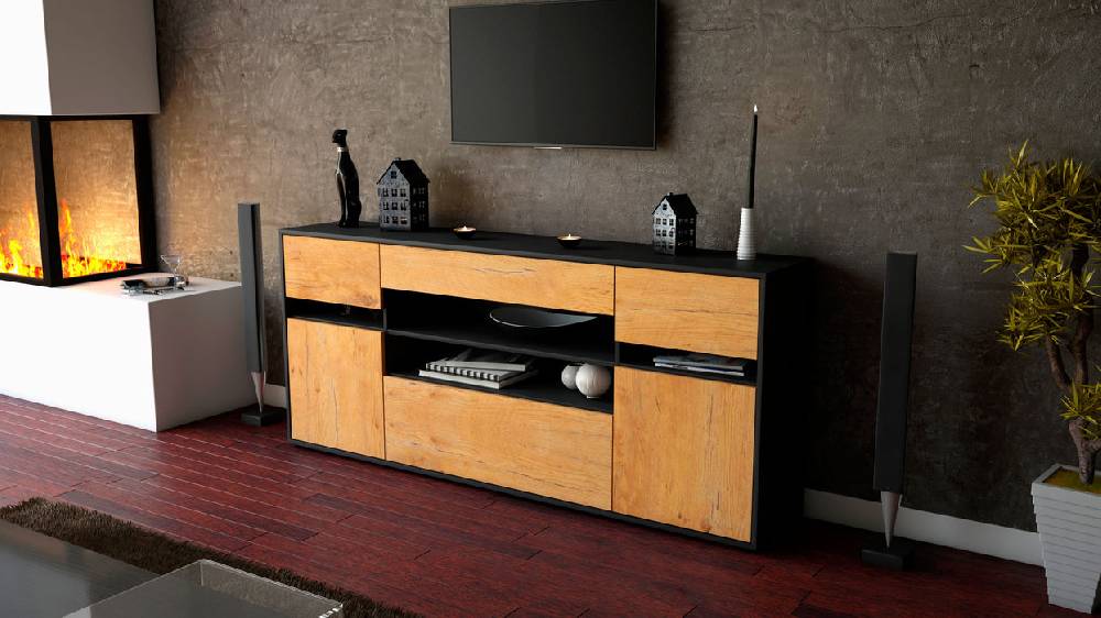 Stil Zeit Möbel Sideboard Gina, Eiche (180x79x35cm) Meist gekauft