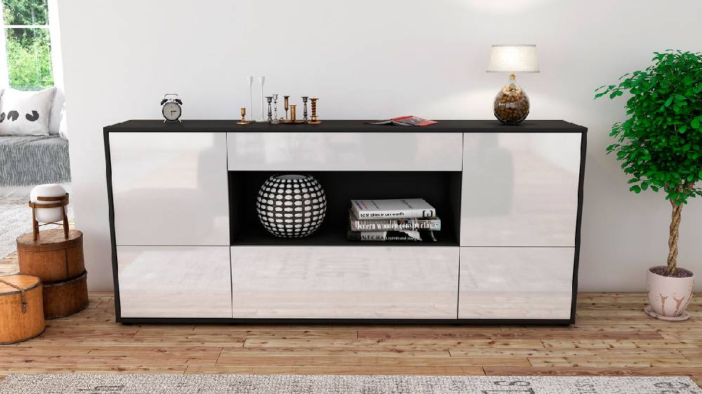 Stil Zeit Möbel Sideboard Elodie, Weiß (180x79x35cm) Kostenloser Versand