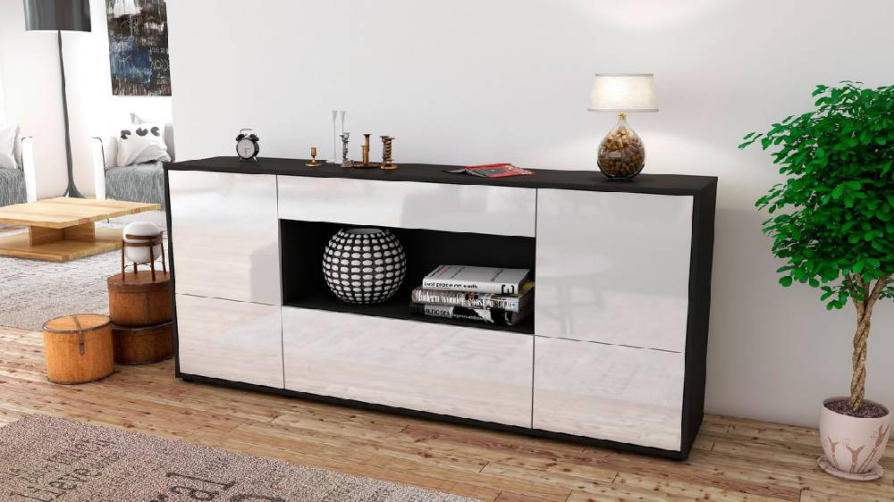 Stil Zeit Möbel Sideboard Elodie, Weiß (180x79x35cm) Kostenloser Versand