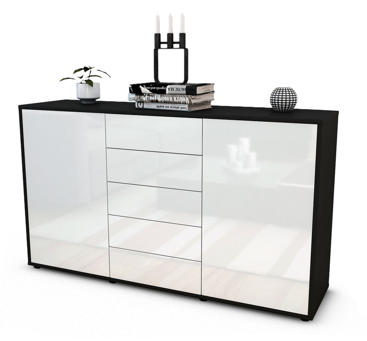 Stil Zeit Möbel Sideboard Dorelly, Weiß (136x79x35cm) Günstig kaufen