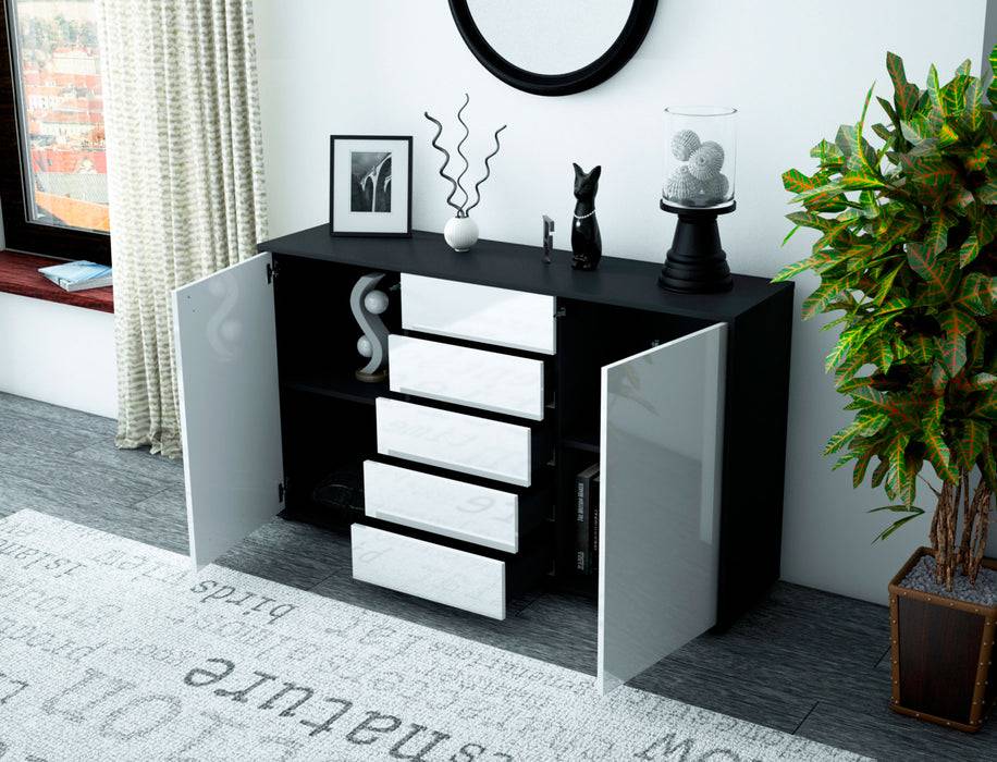 Stil Zeit Möbel Sideboard Dorelly, Weiß (136x79x35cm) Günstig kaufen