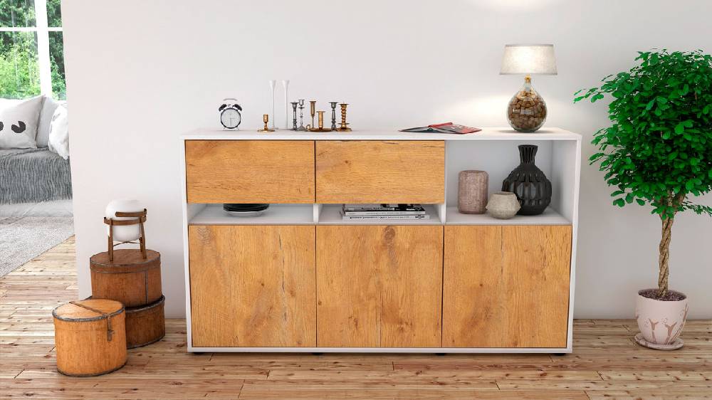 Stil Zeit Möbel Sideboard Dorotea, Eiche (136x79x35cm) Flash Sale