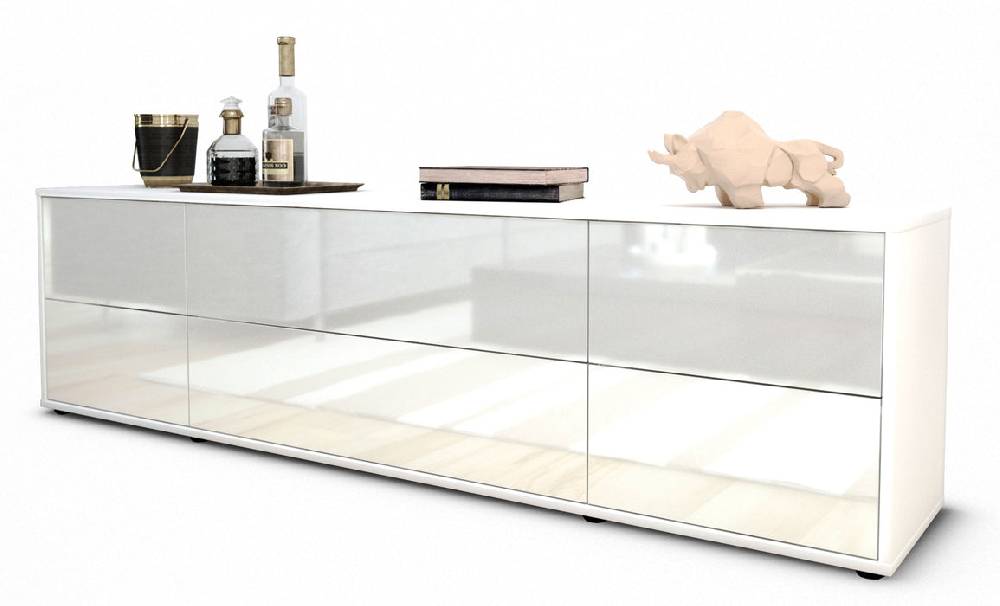 Stil Zeit Möbel Lowboard Assunta, Weiß (180x49x35cm) Preisnachlass