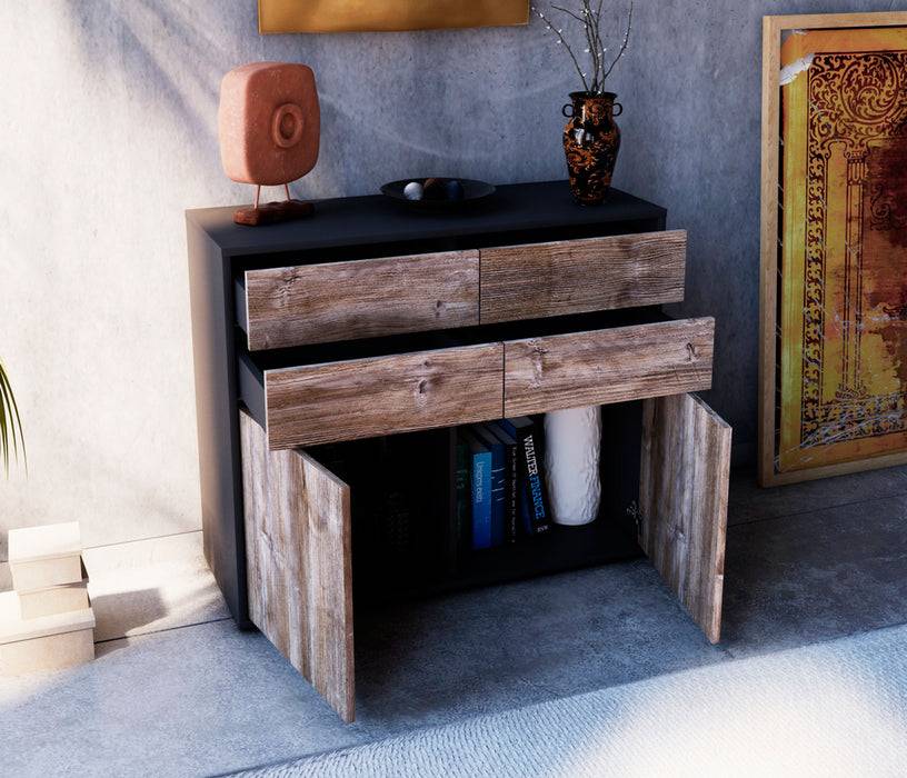 Stil Zeit Möbel Sideboard Celia, Eiche (92x79x35cm) Osterangebot