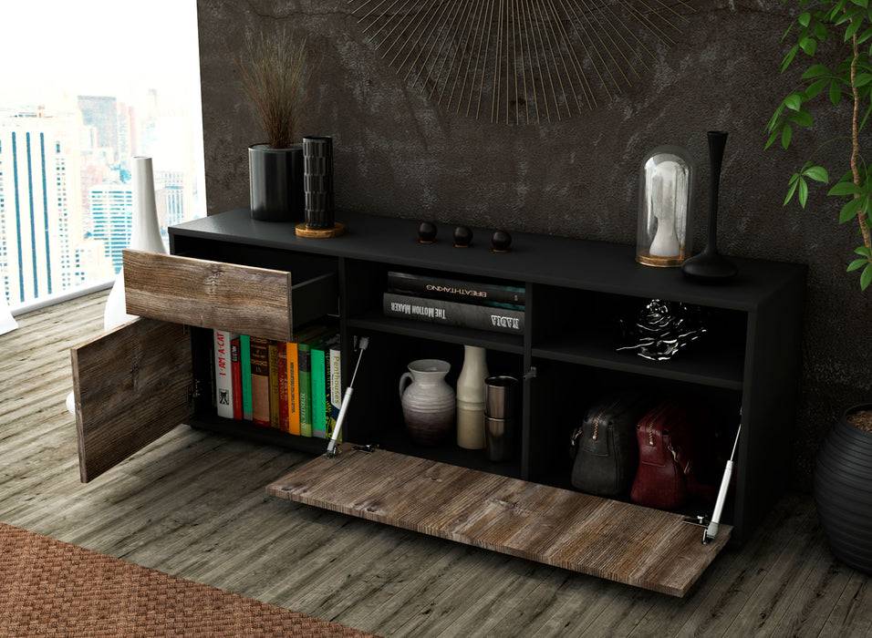 Stil Zeit Möbel Lowboard Amisa, Eiche (136x49x35cm) Lagerräumung