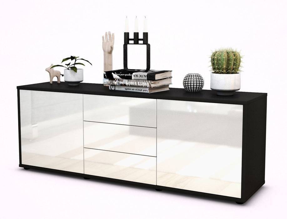 Stil Zeit Möbel Lowboard Ameline, Weiß (136x49x35cm) Heißer Verkauf