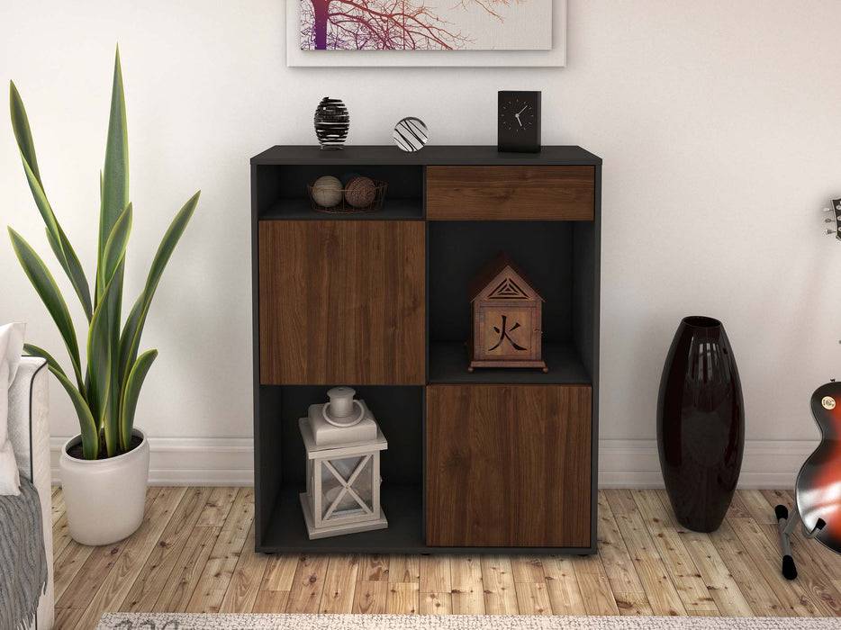 Stil Zeit Möbel Highboard Luisa ,Walnuss (92x108x35cm) Bestseller