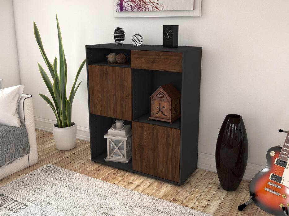 Stil Zeit Möbel Highboard Luisa ,Walnuss (92x108x35cm) Bestseller