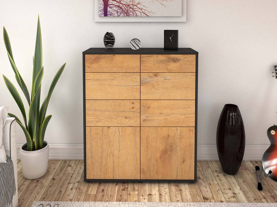 Stil Zeit Möbel Highboard Katia ,Eiche (92x108x35cm) Räumungsverkauf