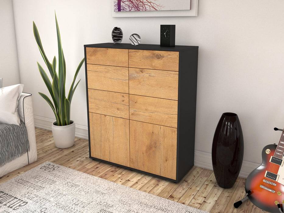 Stil Zeit Möbel Highboard Katia ,Eiche (92x108x35cm) Räumungsverkauf