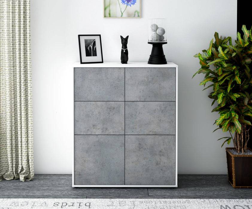 Stil Zeit Möbel Highboard Julietta ,Beton (92x108x35cm) Kauf eins, bekomm eins gratis